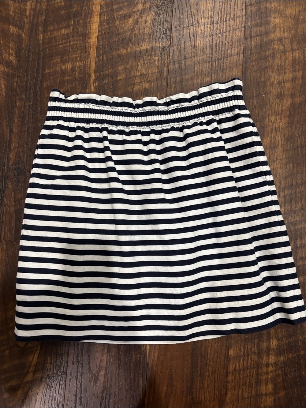 J. Crew Navy and White Striped Mini Skirt